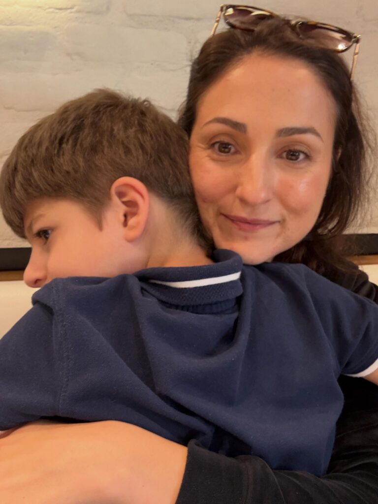 Michelle hugging her son Christopher