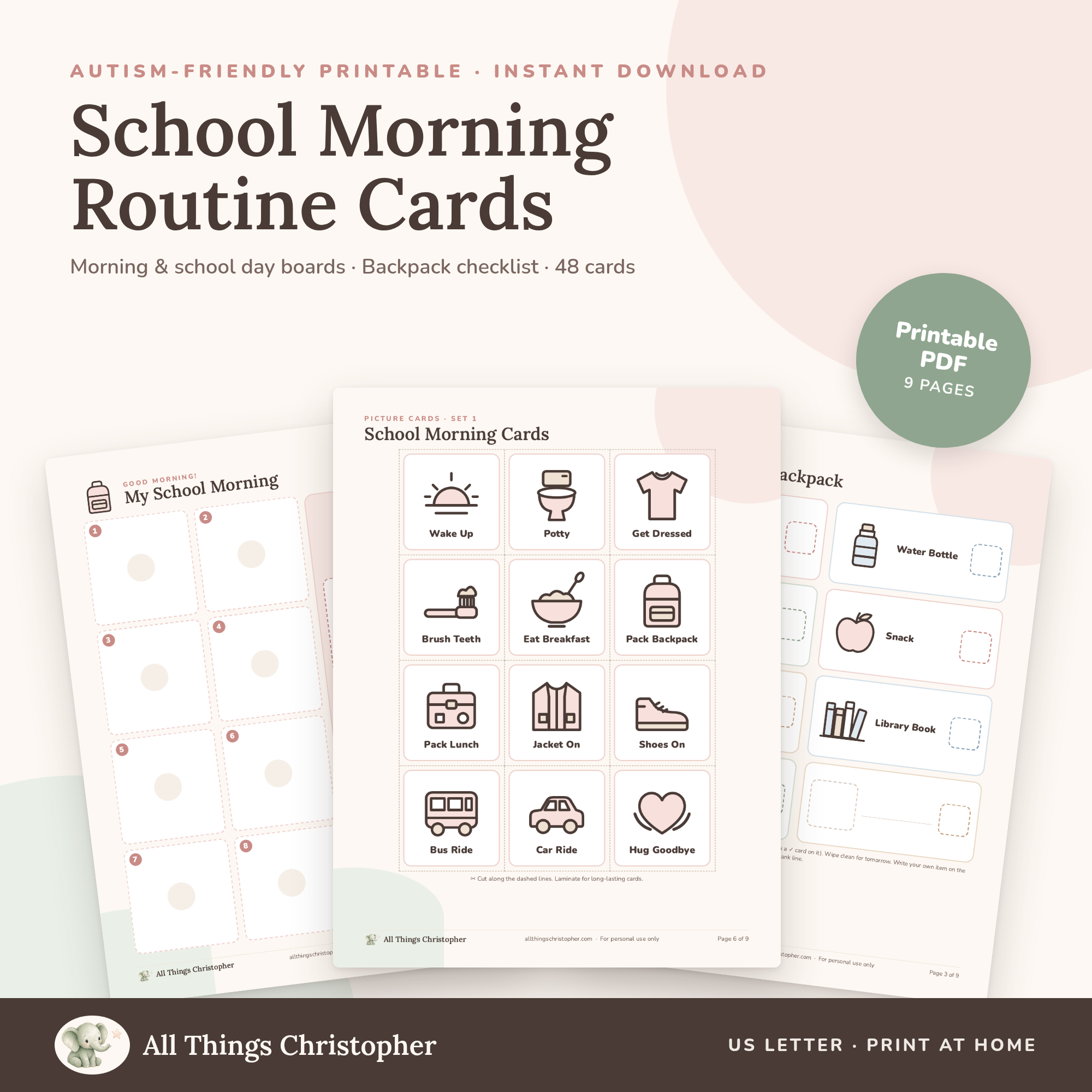 School Morning Routine Cards